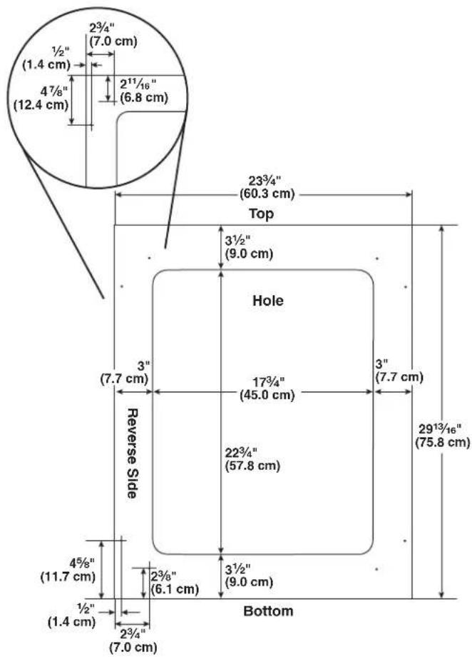 KITCHENAID KUWR214KPA - Overlay Frame Dimensions—Rear View - 1