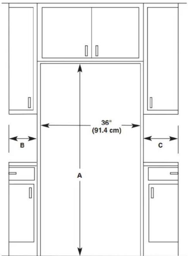 WHIRLPOOL WRS321SDHW - Door Swing Dimensions - 1