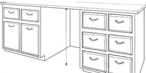 WHIRLPOOL WDF331PAHW - Mesure de l'ouverture d'encastrement - 1