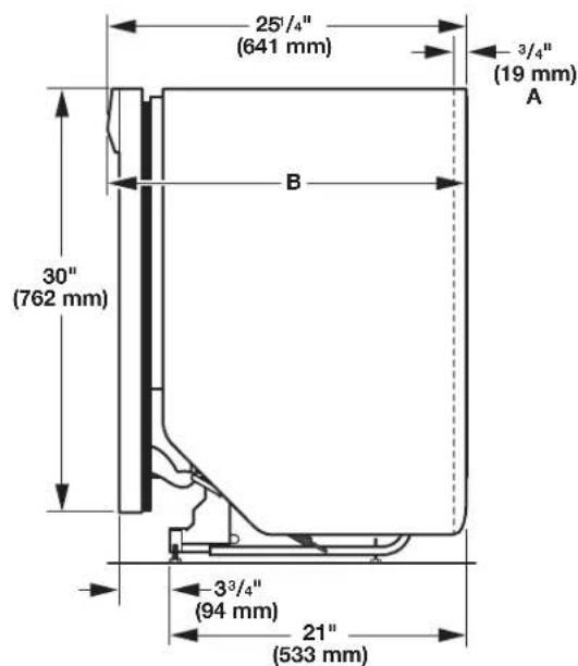 WHIRLPOOL WDF331PAHW - Dimensions du produit et de l'emplacement d'installation - 2