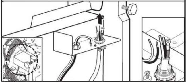 WHIRLPOOL WDF331PAHW - Cordon d'alimentation - acheminement du cordon dans la boîte de connexion - 1