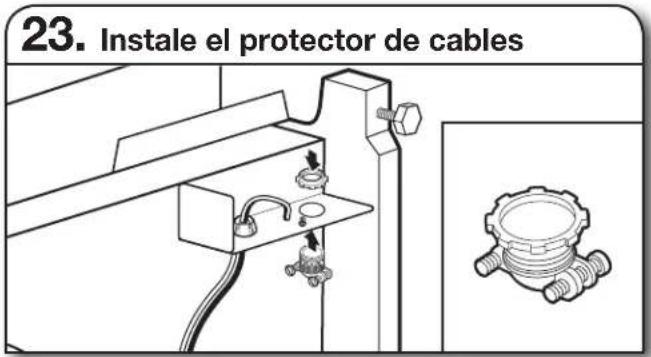 23. Instale el protector de cables