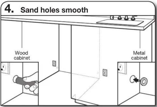4. Sand holes smooth Wood cabinet Metal cabinet
