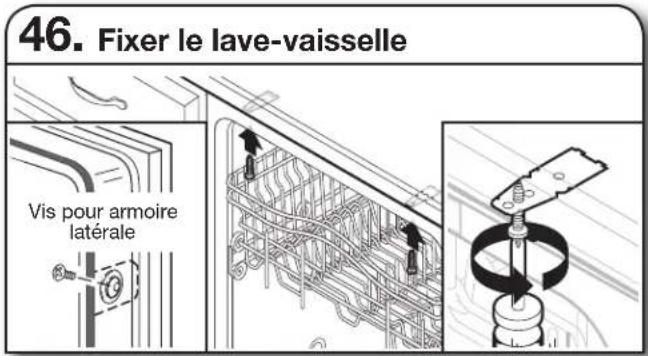 46. Fixer le lave-vaisselle Vis pour armoire latérale