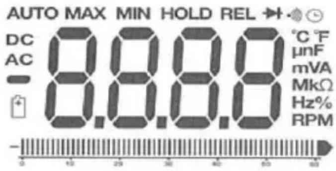 PeakTech 3360 - Symbole in der LCD-Anzeige - 1