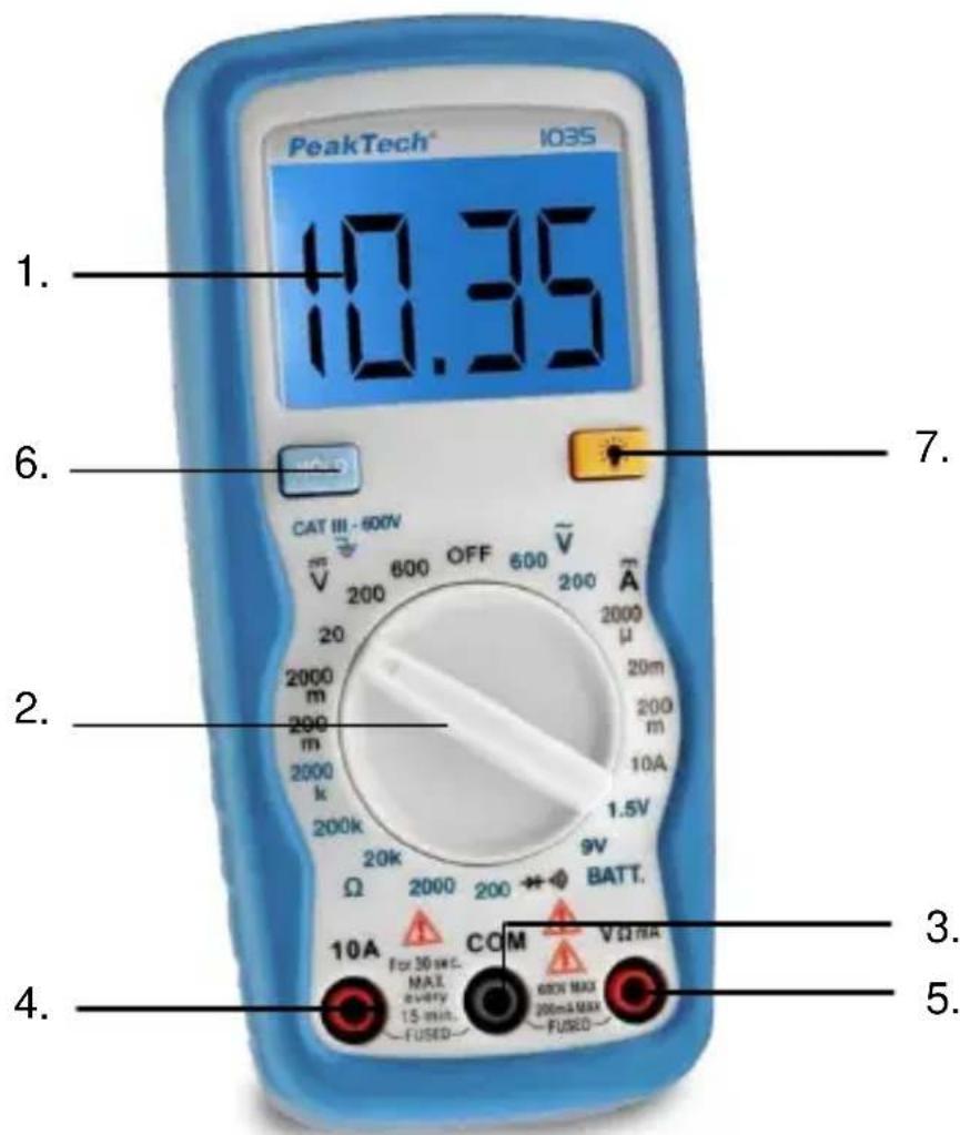 PeakTech 1035 - Comandi e collegamenti - 1