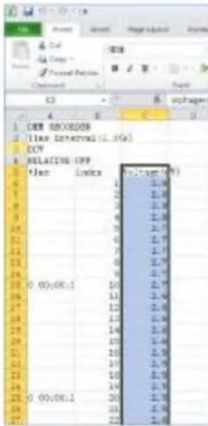 PeakTech 1360 - Représentation graphique des données de mesure avec un tableur : - 2