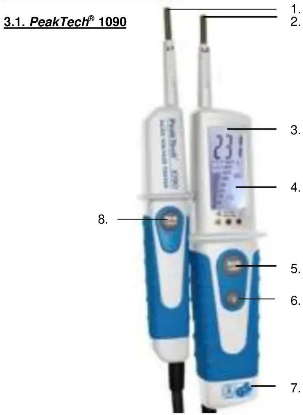 PeakTech 1090 - Elementos de mando - 1