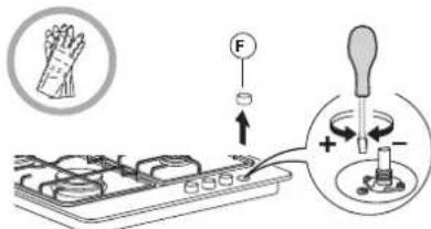 WHIRLPOOL GOFL 629NB - Réglage des robinets sur le minimum - 1