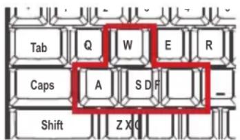 IOGEAR Korona Kore II GKM601 - Cambio de la llave de WASD - 1