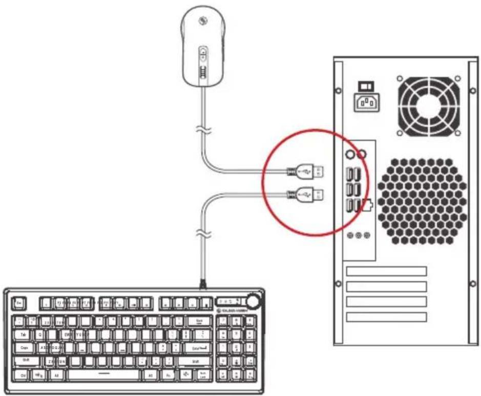 IOGEAR Korona Kore II GKM601 - Telcado – Vista Posterior - 2