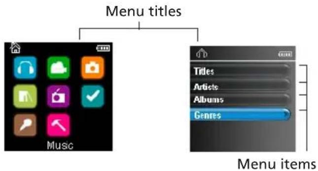 RCA Lyra M3804 - Player menu - 1