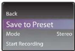 RCA Opal M4208 - To store the currently playing station as a preset: - 1