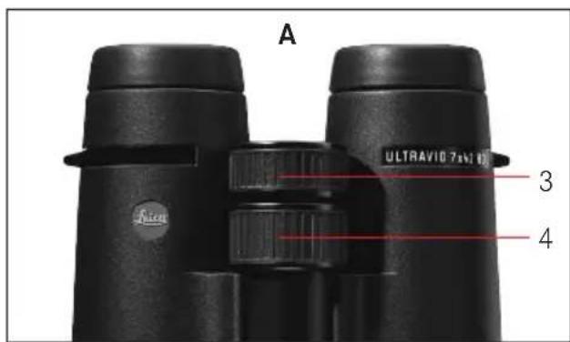 LEICA Ultravid 10x32 HDPlus - AJUSTE DEL ENFOQUE / COMPENSACIÓN DE DIOPTRÍAS - 1