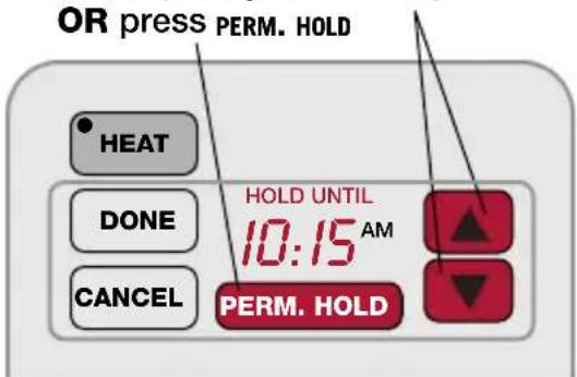HONEYWELL REM5000R1001 - Temperature "hold" (programmable thermostats only) - 2