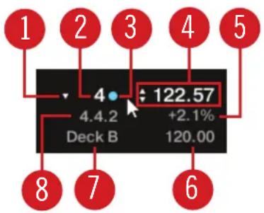 NATIVE INSTRUMENTS Traktor Pro 3 - L'affichage du tempo de la deck sur une remix deck. - 1