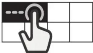 Hand cursor icon pressing on a grid, symbolizing touch or click action