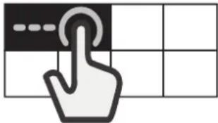 Hand cursor icon pressing on a grid, symbolizing touch function or navigation