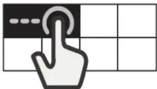 Hand cursor icon pressing on a grid, symbolizing touch or navigation