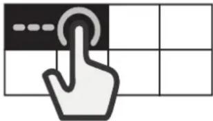 Hand cursor icon pressing on a grid, symbolizing touch or click action