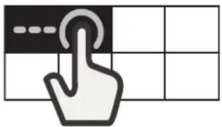 Hand cursor icon pressing on a grid, symbolizing touch or navigation
