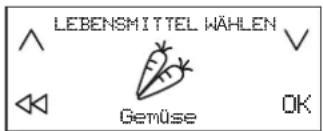 LEBENSMITTEL WÄHLEN Gemüse OK