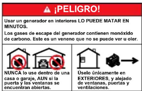 Generac XC6500E - Simbolos de segundad y significados - 1