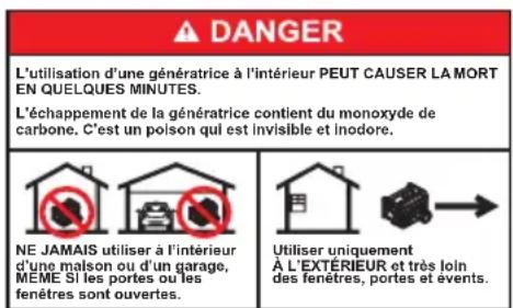 Generac XC6500E - Signification des symboles de sécurité - 1
