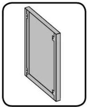 3D rendering of a rectangular panel with mounting holes and side ribs, shown in isometric view (no text or symbols)