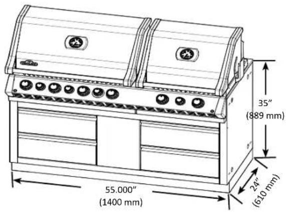 35" (889 mm) 24" (610 mm) 55.000" (1400 mm)