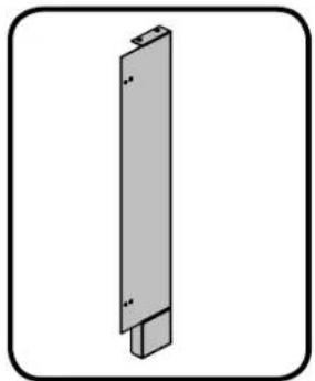 Simple 3D diagram of a vertical rectangular structure with two side extensions, enclosed in a rounded square frame (no text or symbols)