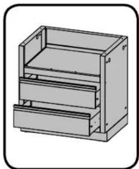 3D diagram of a multi-tiered storage cabinet or rack unit (no text or symbols)