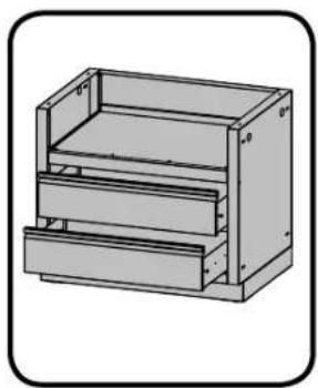 3D rendering of a multi-tiered mechanical cabinet or rack unit (no text or symbols visible)