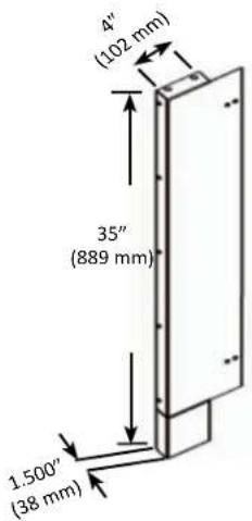 4" (102 mm) 35" (889 mm) 1.500" (38 mm)