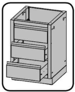 3D technical drawing of a multi-tiered mechanical housing or enclosure with no visible text or symbols