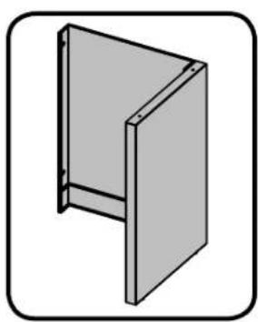 Simple 3D illustration of a rectangular panel or cabinet with a flat top and vertical side (no text or symbols)
