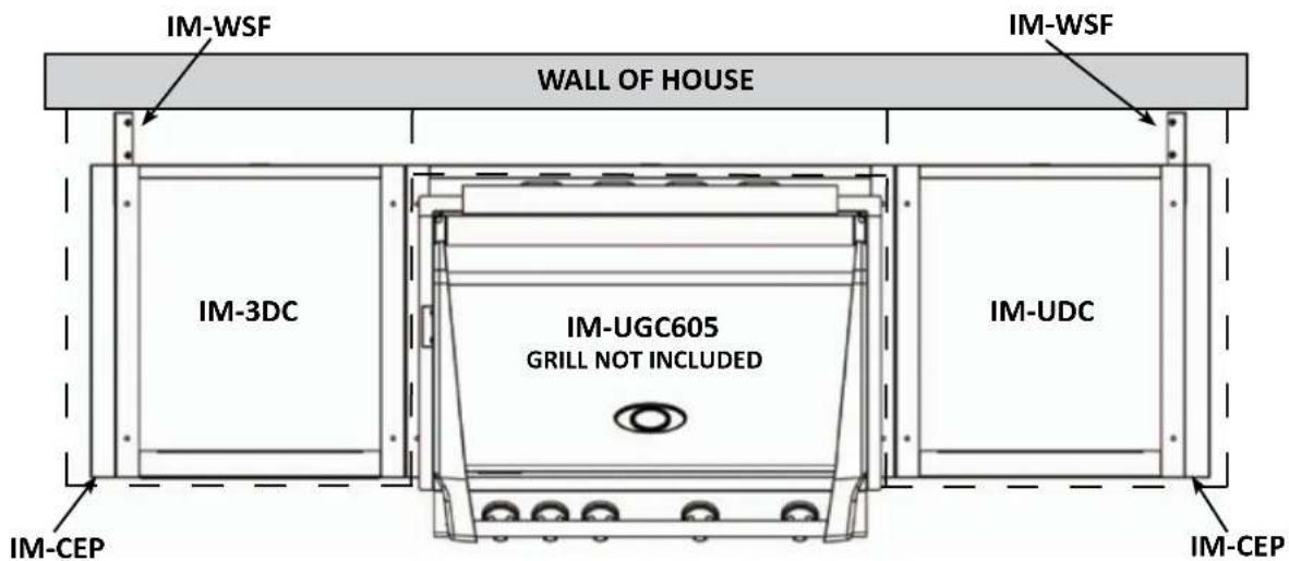 IM-WSF WALL OF HOUSE IM-3DC IM-UGC605 GRILL NOT INCLUDED IM-UDC IM-CEP IM-CEP