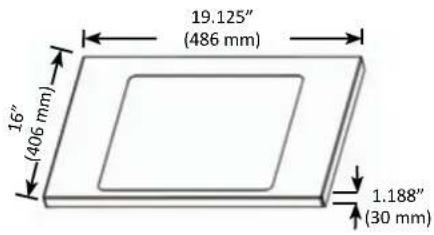 19.125" (486 mm) 16" (406 mm) 1.188" (30 mm)