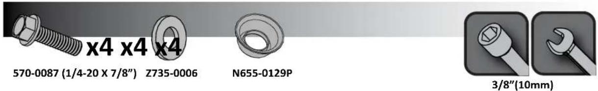 x4 x4 x4 570-0087 (1/4-20 X 7/8") Z735-0006 N655-0129P 3/8"(10mm)