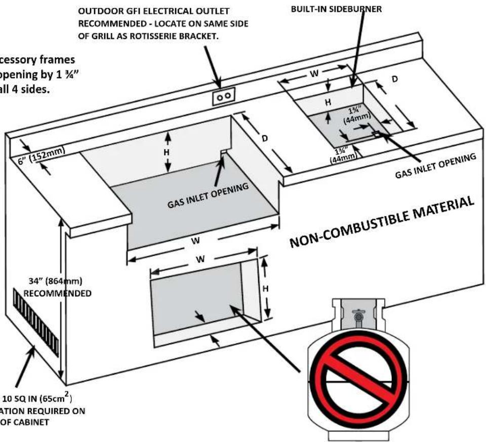Napoleon BILEX485P1 - BUILT-IN UNIT OPENING DIMENSIONS - 3