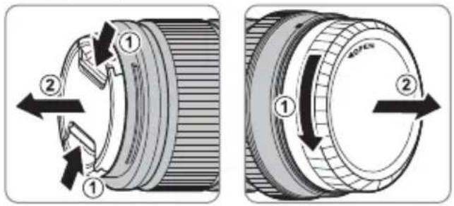 FUJIFILM XF 30mm f2.8 R LM WR Macro - Abnehmen der Objektivdeckel - 1