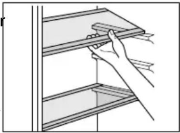 MEDION MD 37339 - Cómo sacar y volver a colocar los cajones/estantes de cristal del refrigerador/congelador - 1