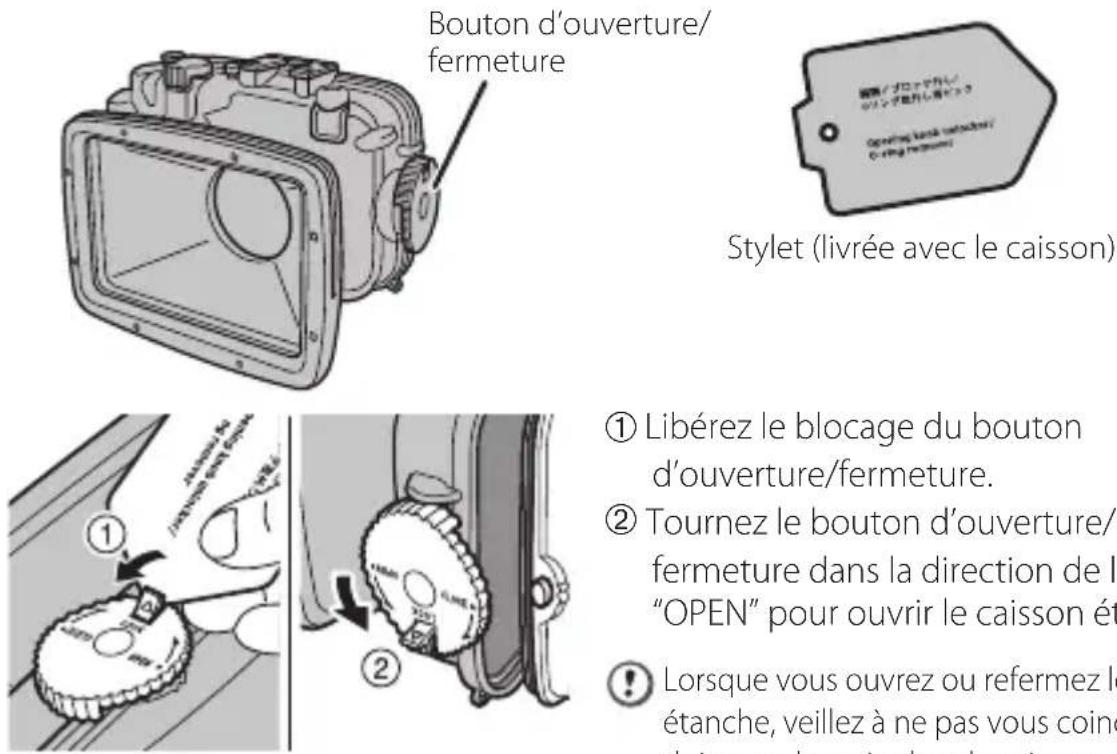 FUJIFILM WPFXF500 - Faire un essai préliminaire d'immersion du caisson étanche avant d'y placer l'appareil photo numérique - 1