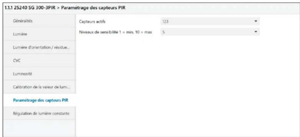 Niko Swiss Garde 300 KNX - Paramétrage des capteurs PIR - 1