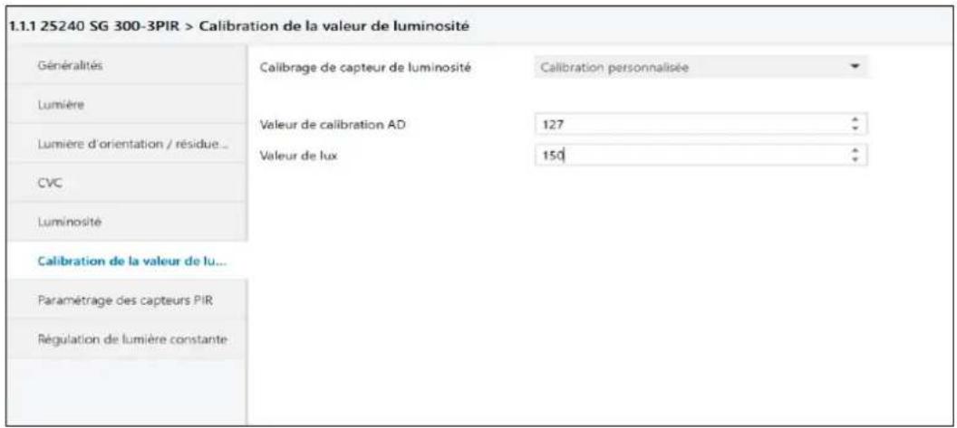 Niko Swiss Garde 300 KNX - Valeur de calibration AD - 1