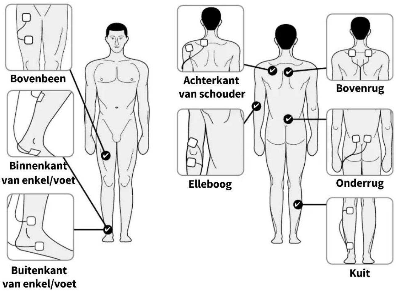 REVITIVE Medic Genou - Plaatsing van de kleine lichaamselektroden voor pijnverlichting - TENS-modus - 2