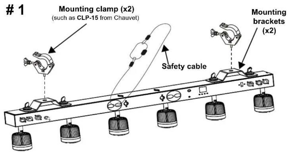 Chauvet Pinspot Bar - Mounting Diagram - 1