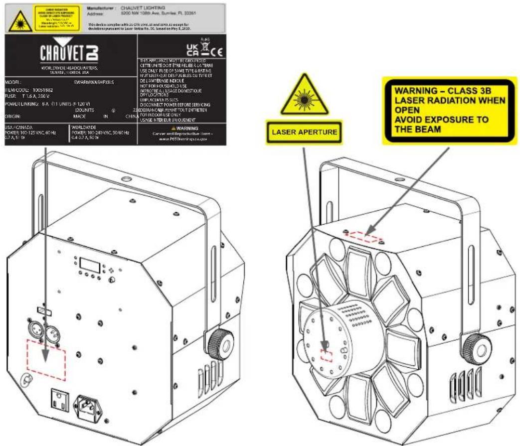 Chauvet Swarm Wash FX ILS - Laser Safety Label Reproduction - 1