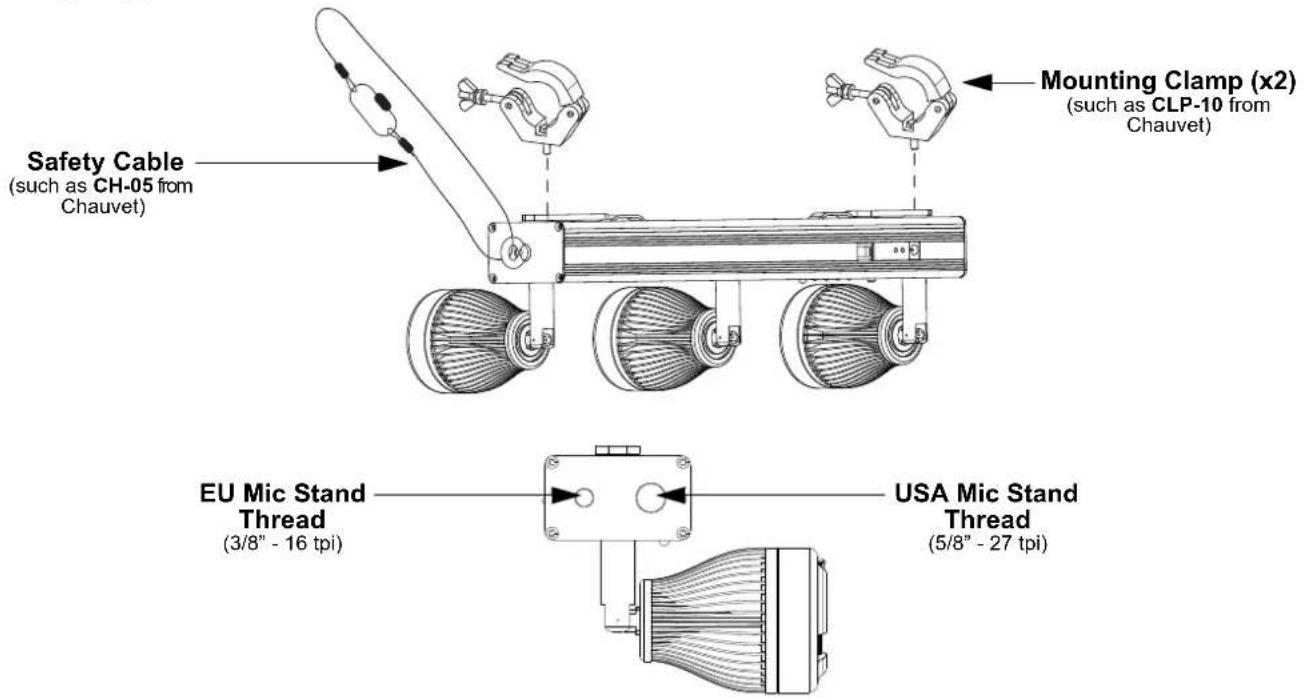 Chauvet EZBar - Mounting Diagram - 1