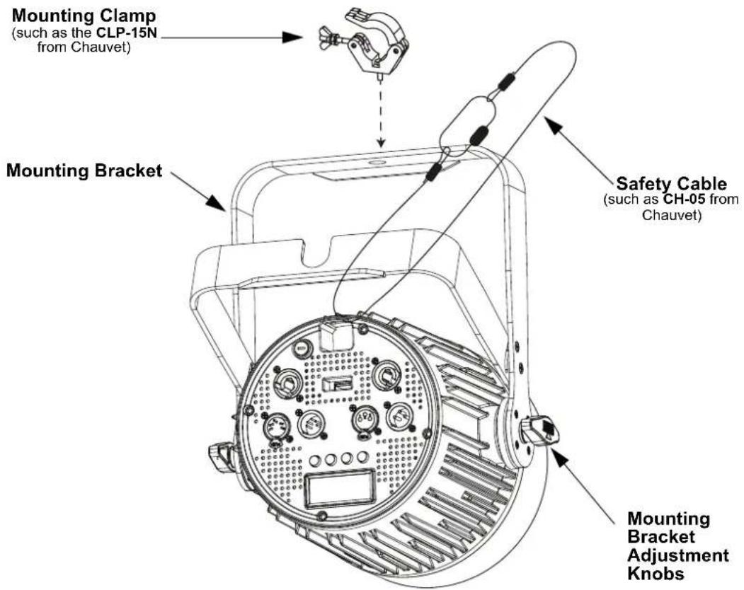 Chauvet SlimPAR Pro QZ12 USB - Mounting Diagram - 1